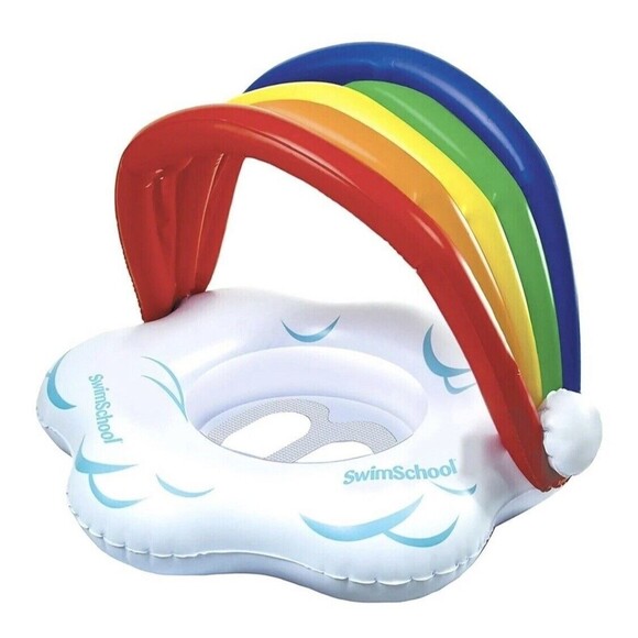 NEW Swim School BABY  Float RAINBOW Cloud 6-18 Month Level 1 POOL Seat UPF50 Top - Picture 2 of 5